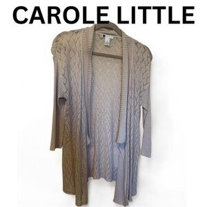 Carole Little Spring Summer Tan Cardigan Long Sweater